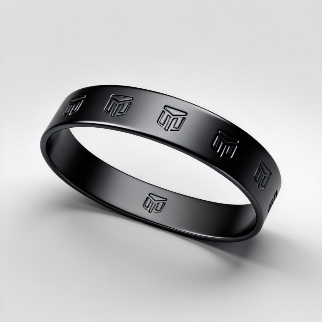 Minimal monochrome wristband with debossed logo pattern