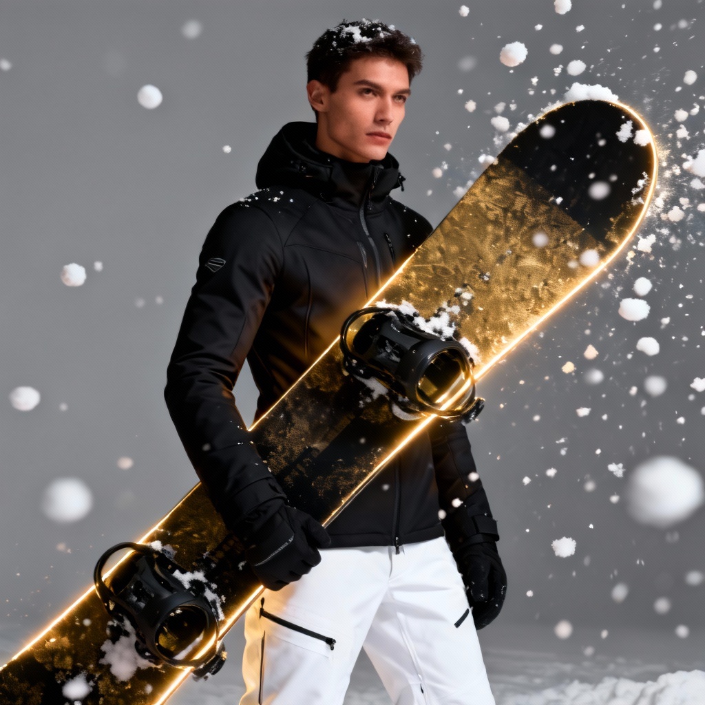 AI editorial snowboarder portrait