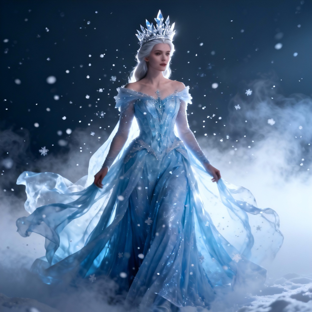 AI Fantasy Ice Queen Portrait