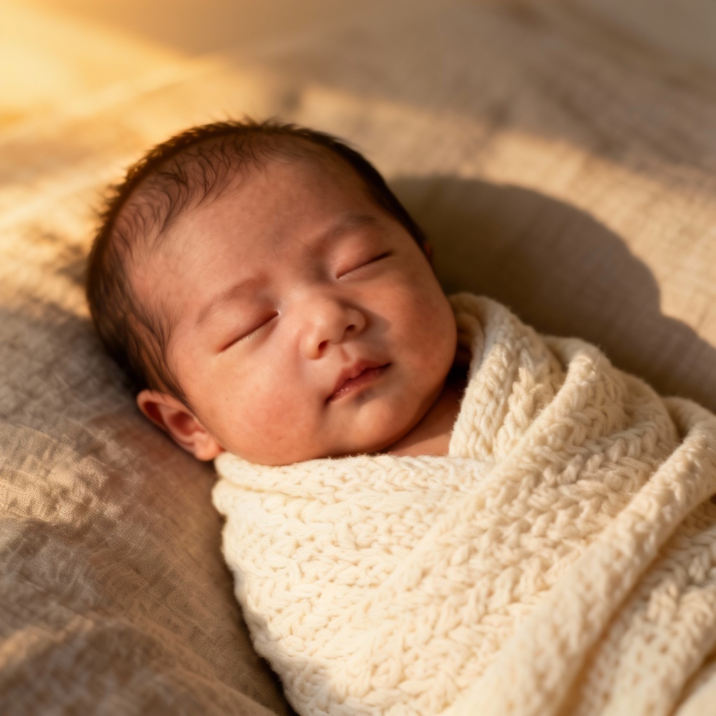 AI photorealistic newborn future baby in studio
