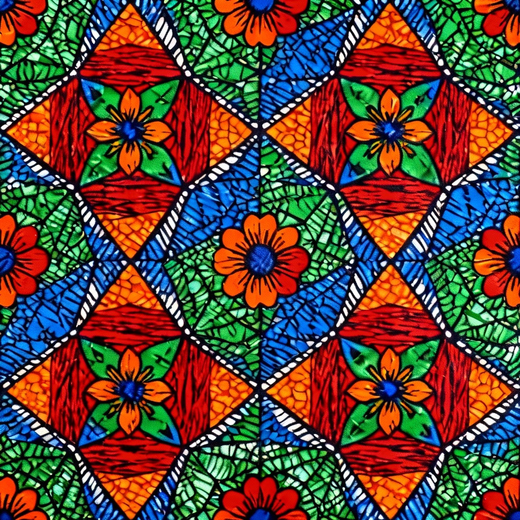 AI African wax print inspired bold pattern