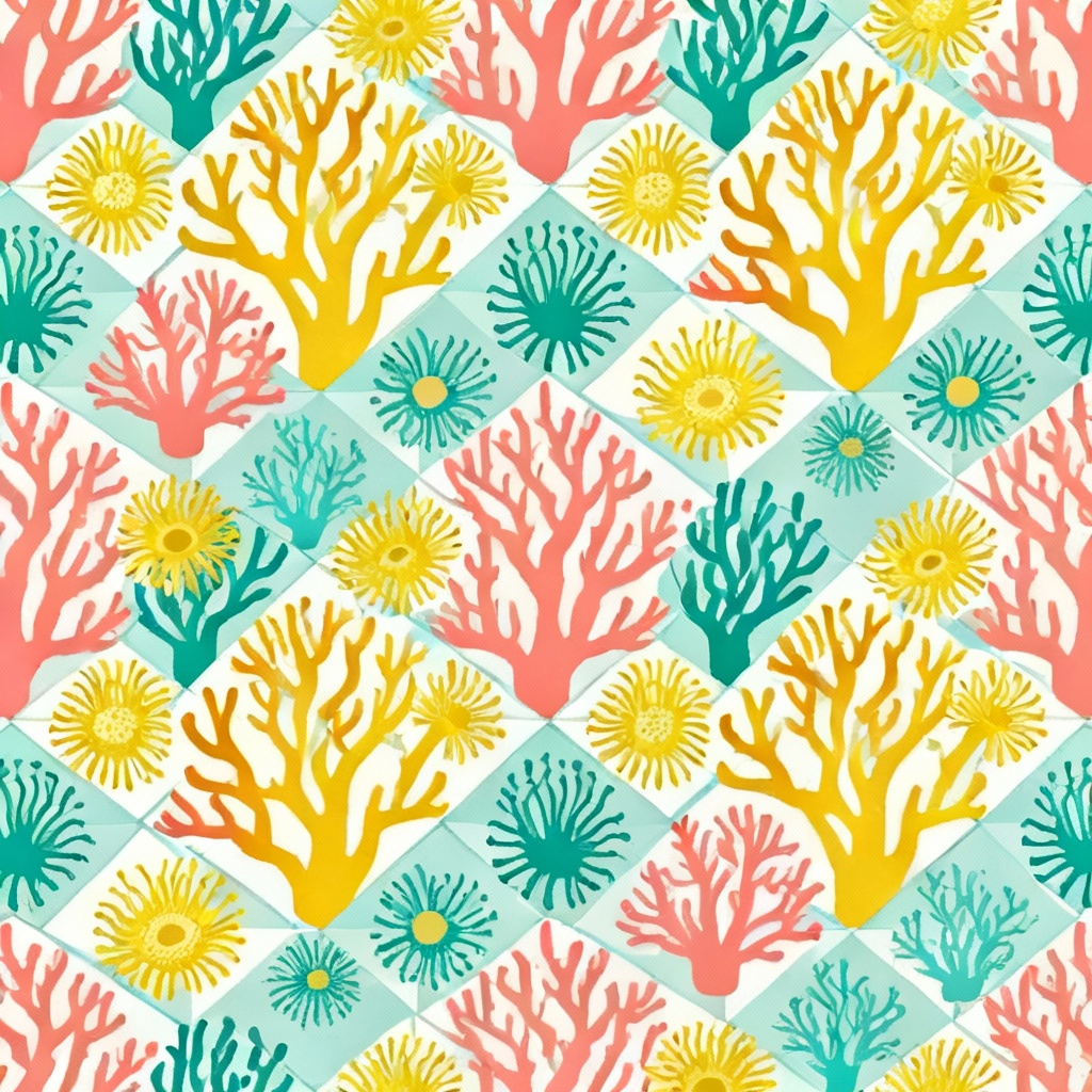 AI seamless coral pattern for textiles