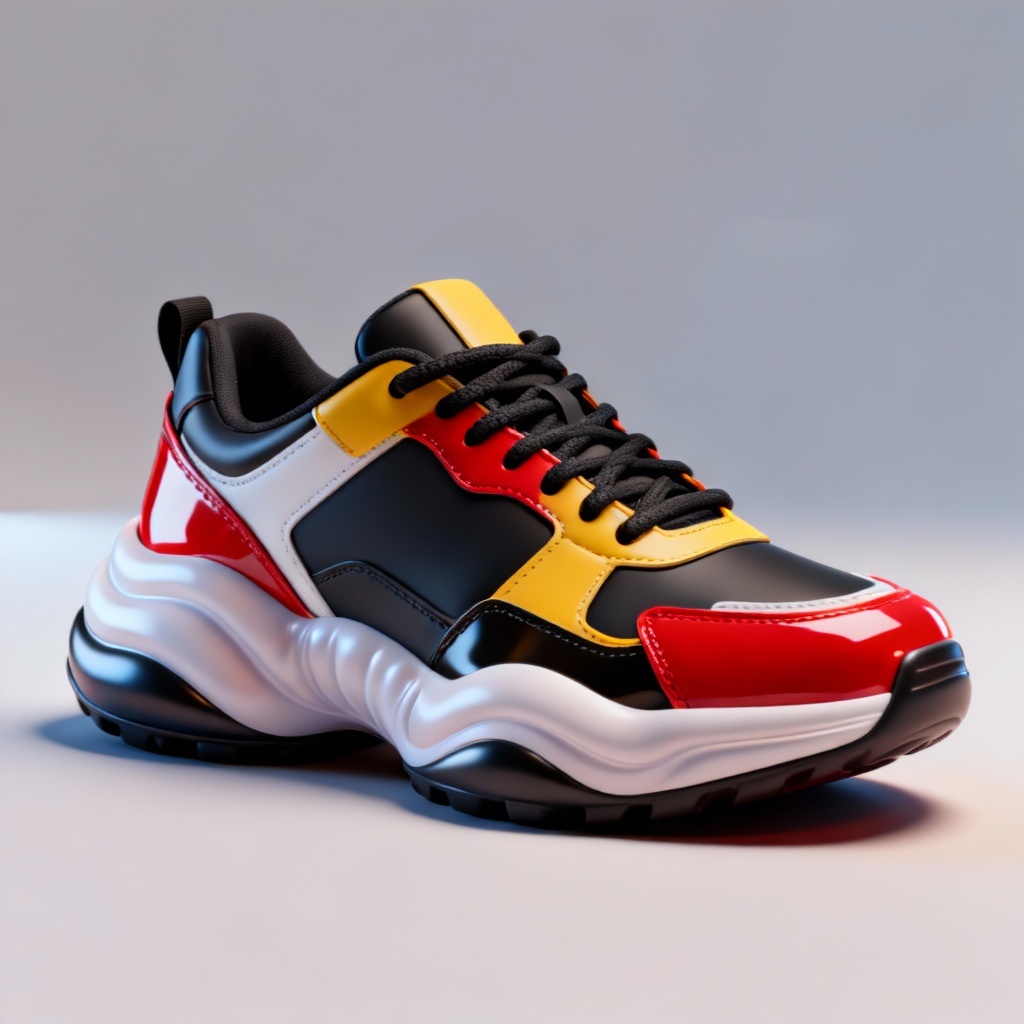 AI chunky 3D sneaker mockup with inflated sole
