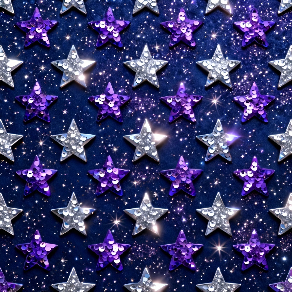 AI cosmic star-shaped sequin pattern tile