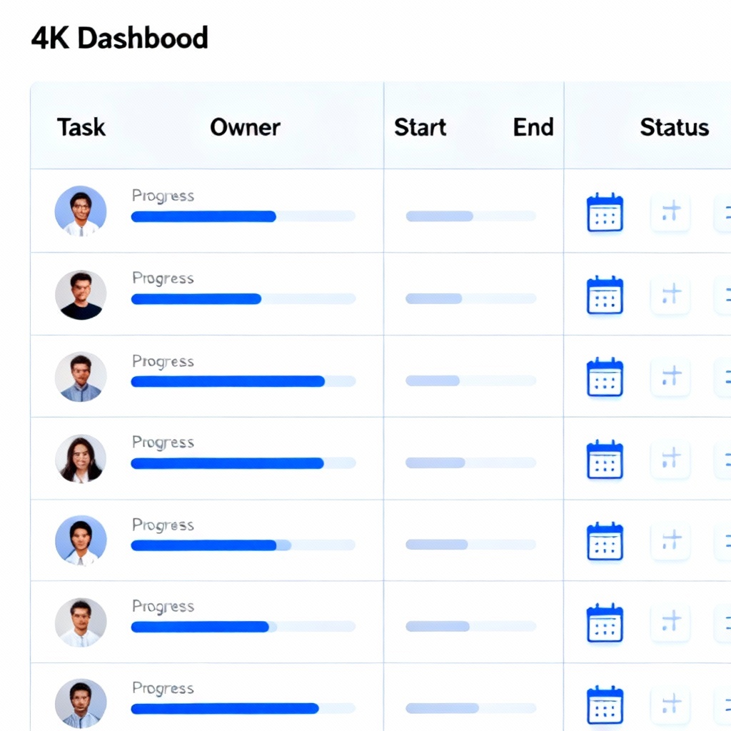 AI Project Timeline and Status Table