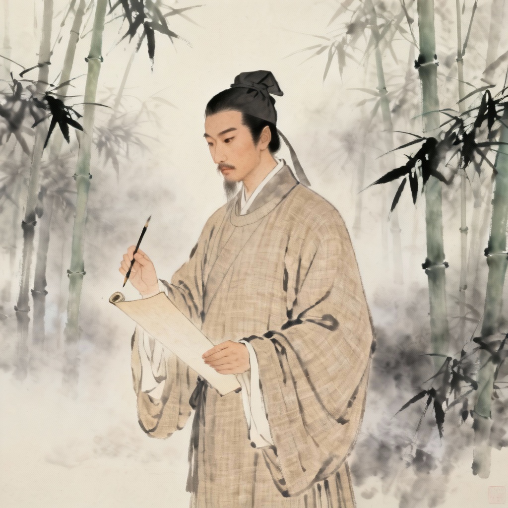 AI Song Dynasty Scholar in Zhiju Robe