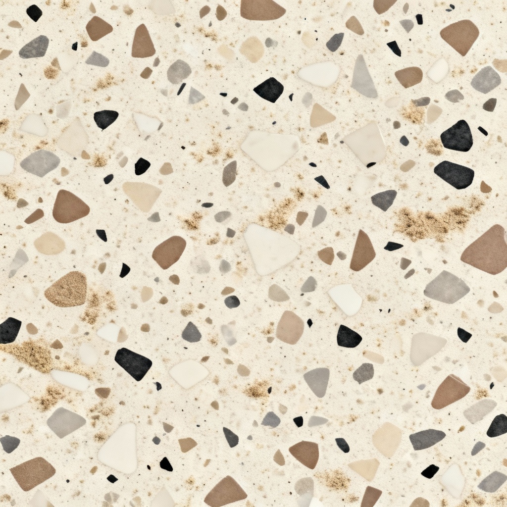 Neutral terrazzo seamless pattern with stone chips