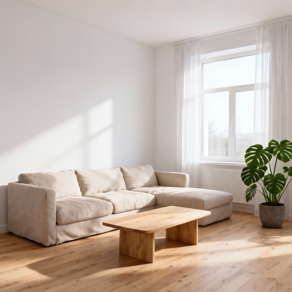 AI indoor scene generator Scandinavian living room
