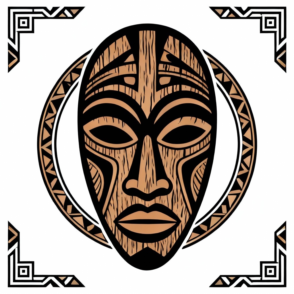 AI African tribal mask illustration