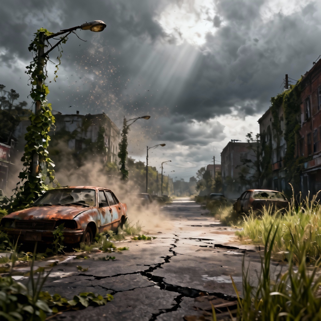 AI Post-Apocalyptic Street