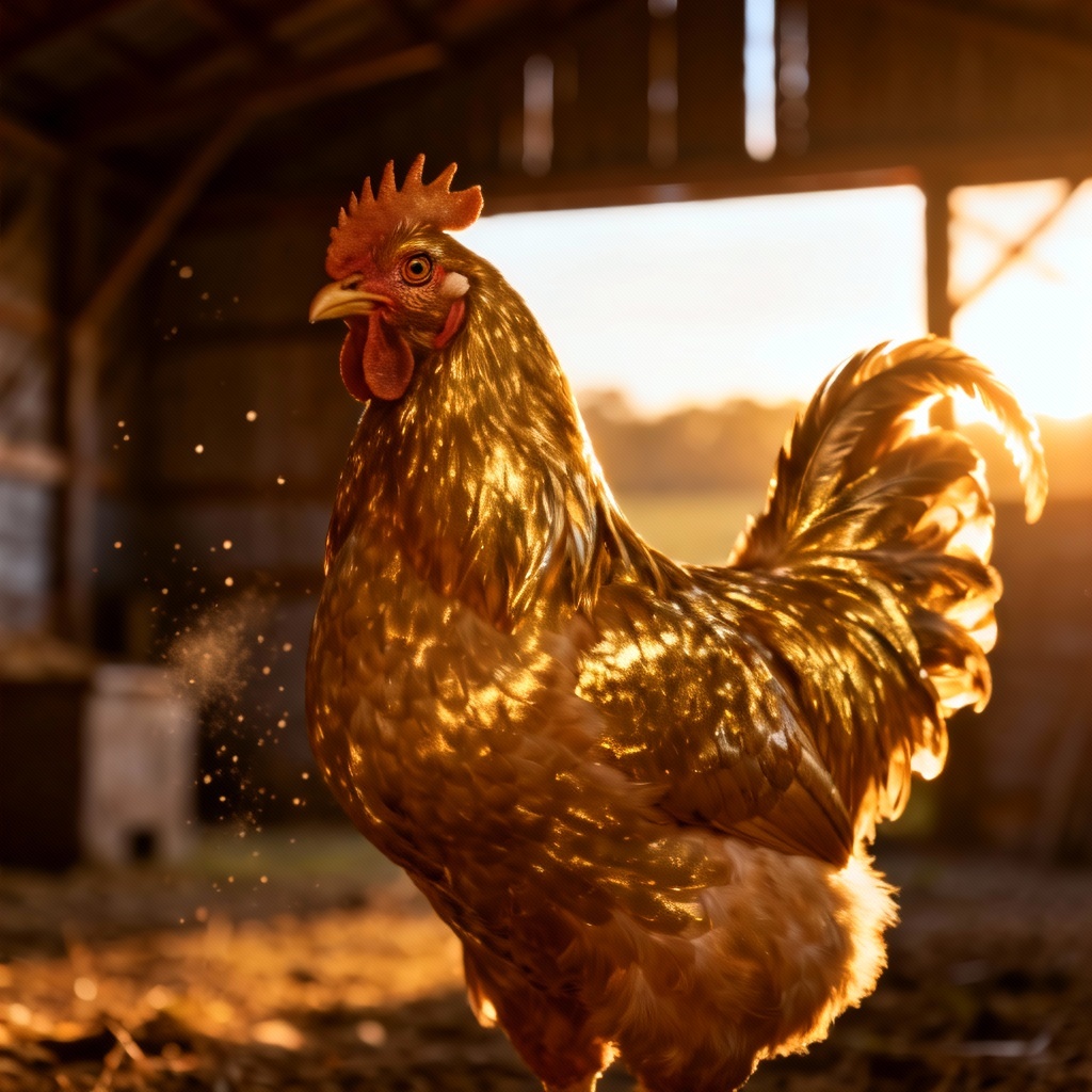 Photorealistic AI rooster portrait