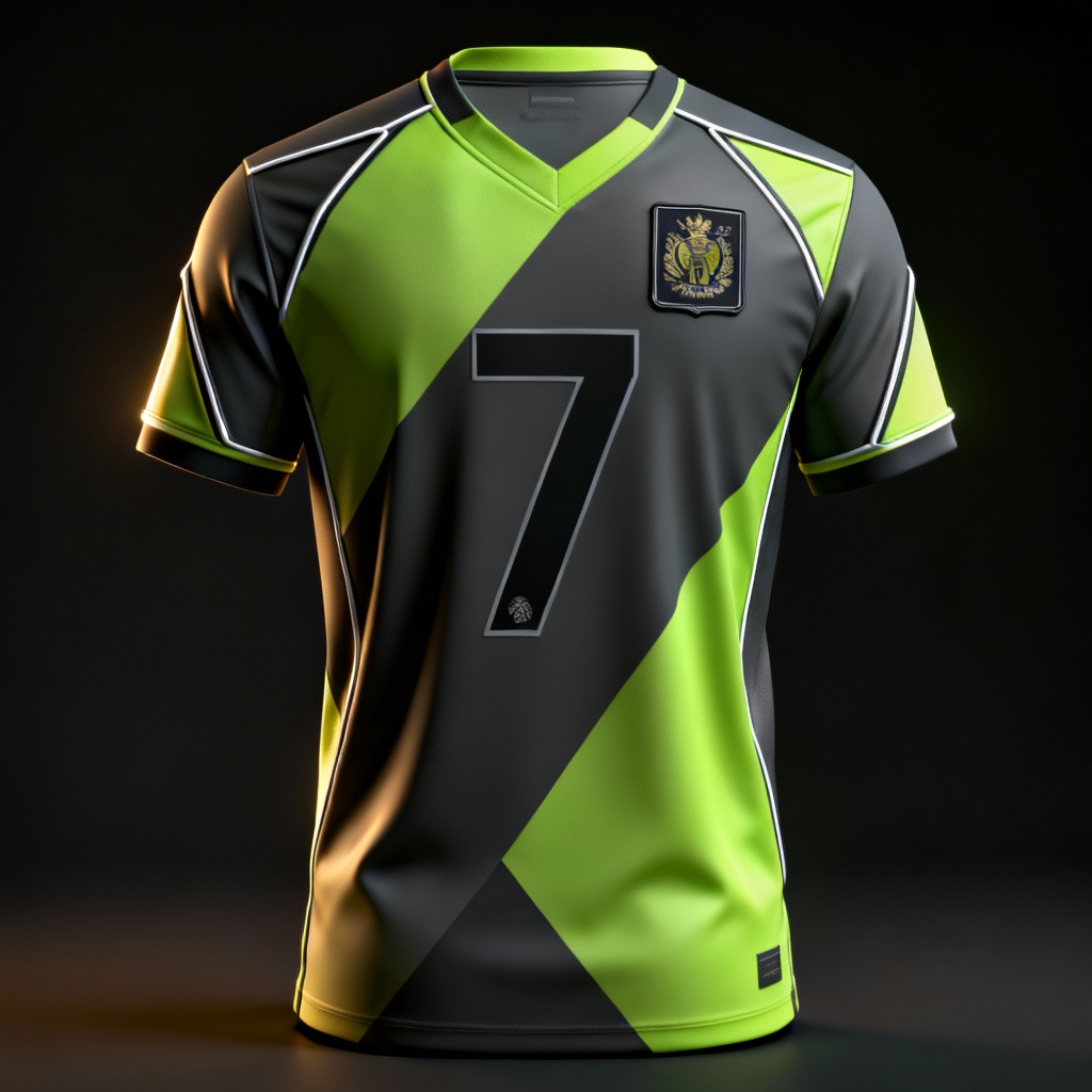 AI geometric third soccer jersey with bold triangles