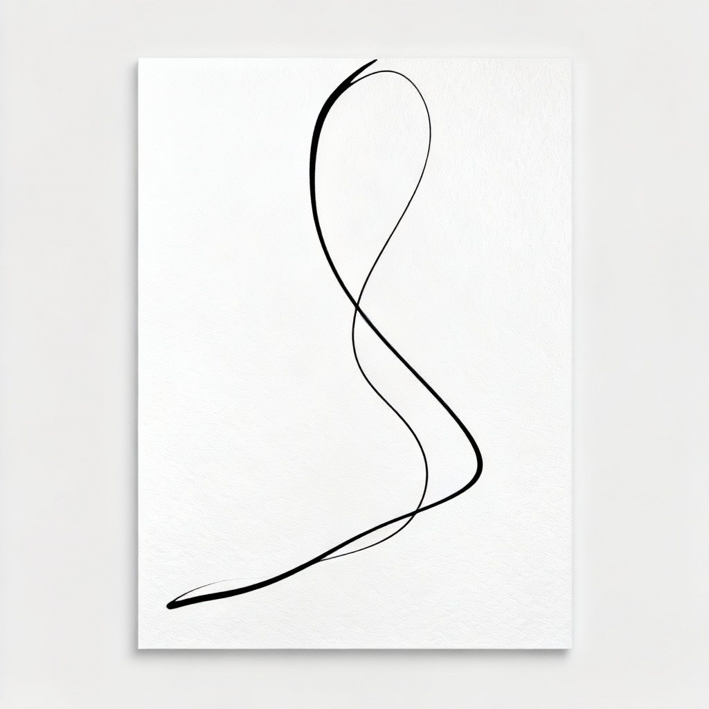 AI monochrome one-line portrait drawing