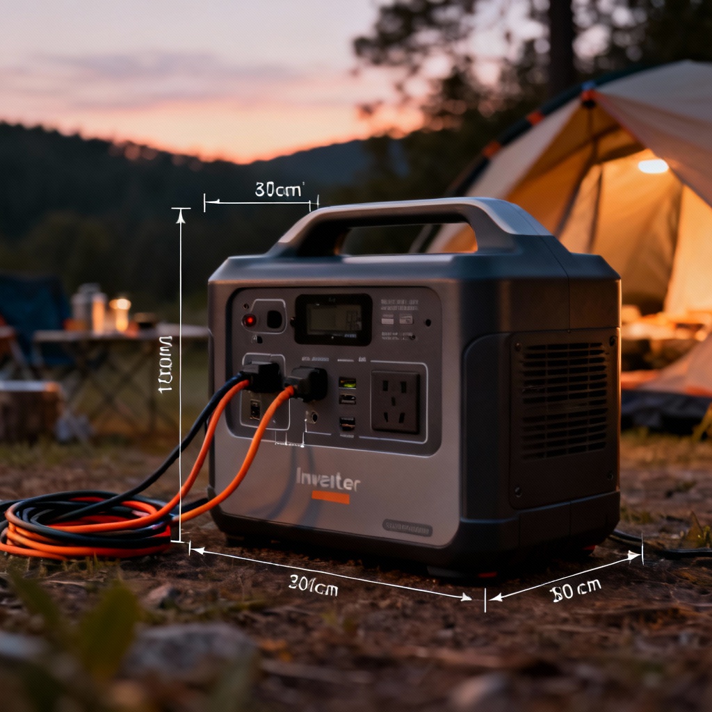 AI portable inverter generator lifestyle render