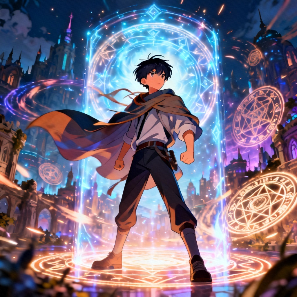 AI isekai protagonist summoned through a portal