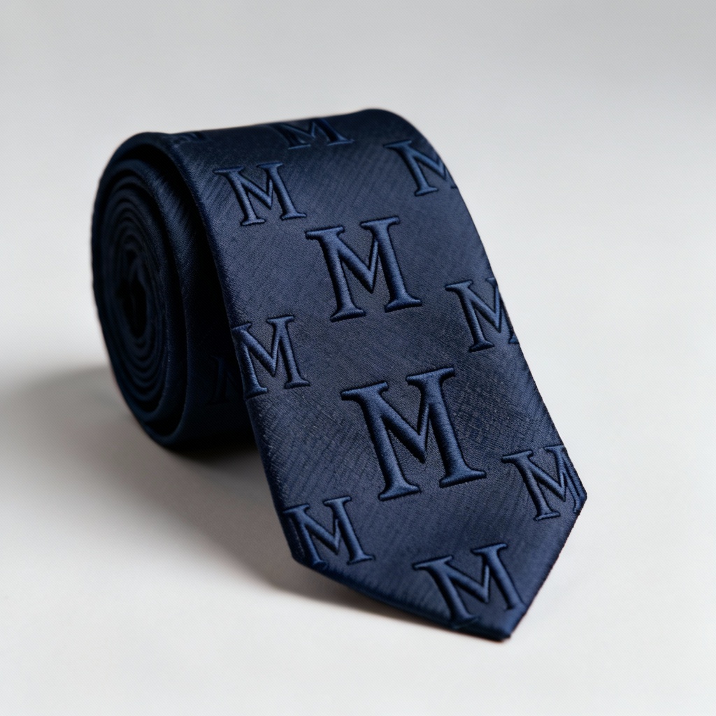 AI monogram custom tie pattern