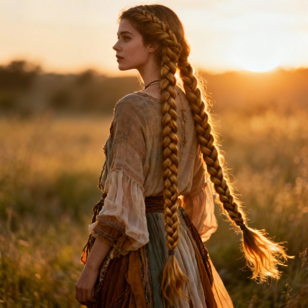 AI Long Fishtail Braids Hairstyle