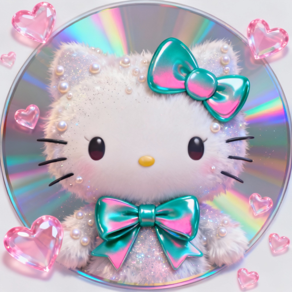 CD-R rainbow refraction Y2K Hello Kitty PFP