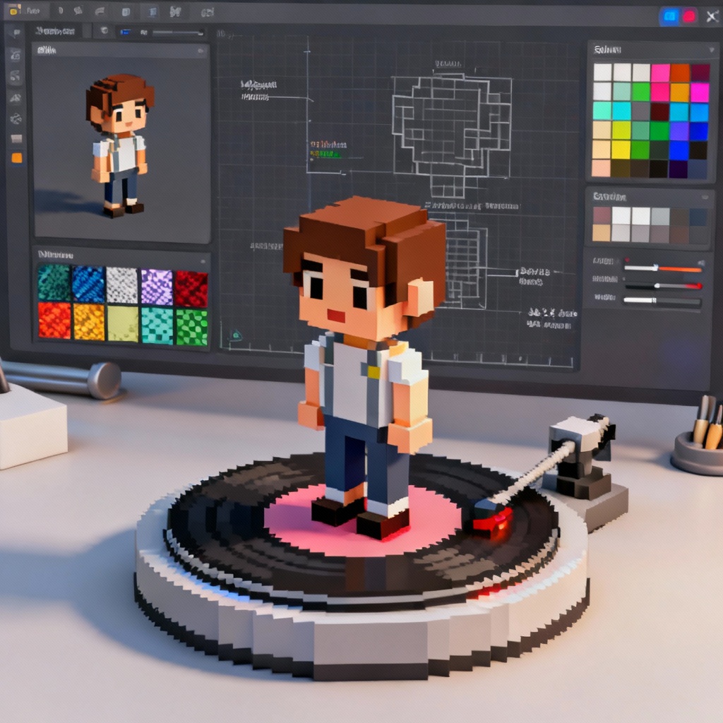 AI custom Minecraft skin editor with 3D preview and color palette