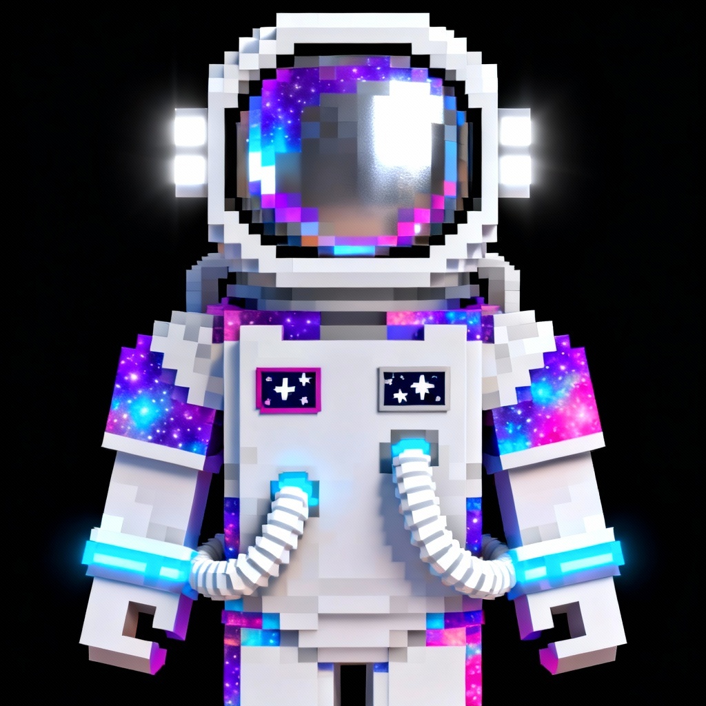 AI Minecraft Skin Galaxy Astronaut