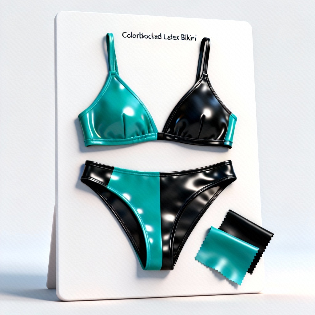 Colorblock latex bikini mockup board