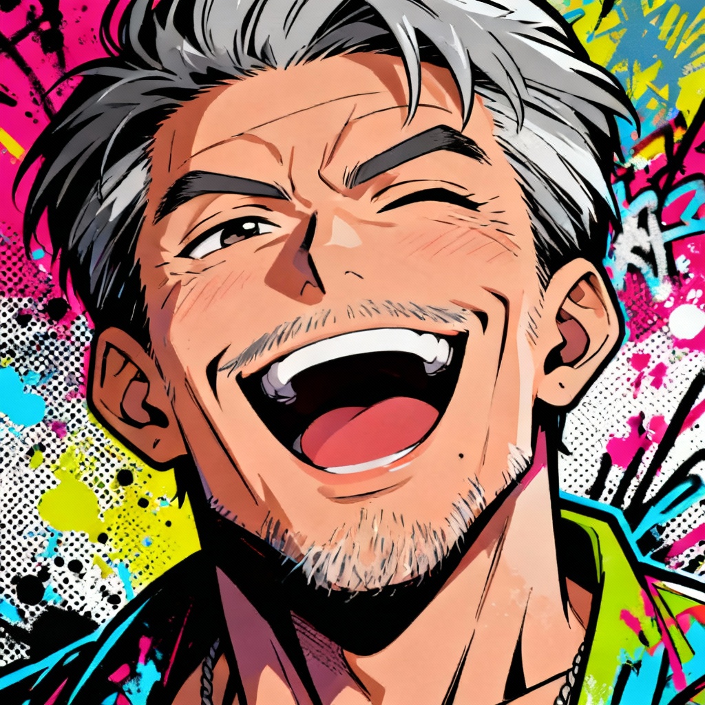 AI street art ahegao poster design