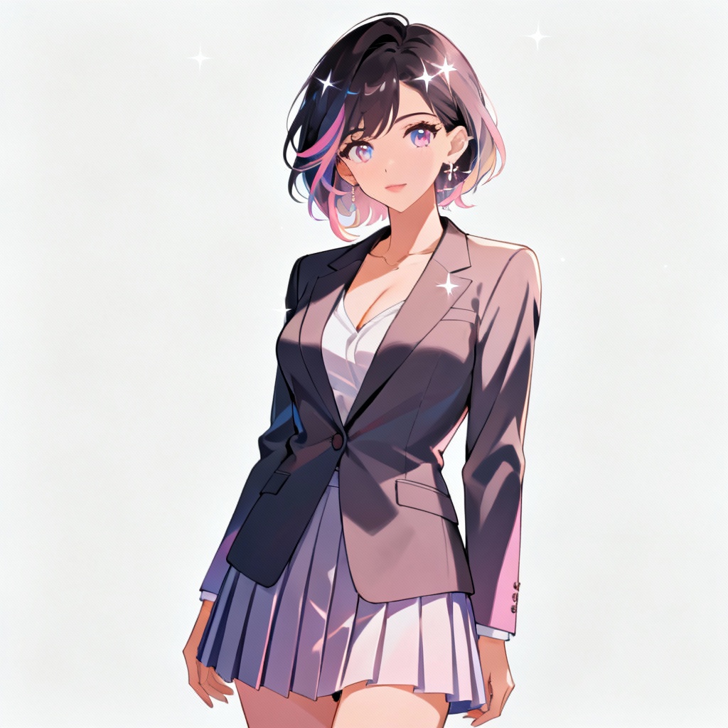 Anime-style adult model girl character fashion look