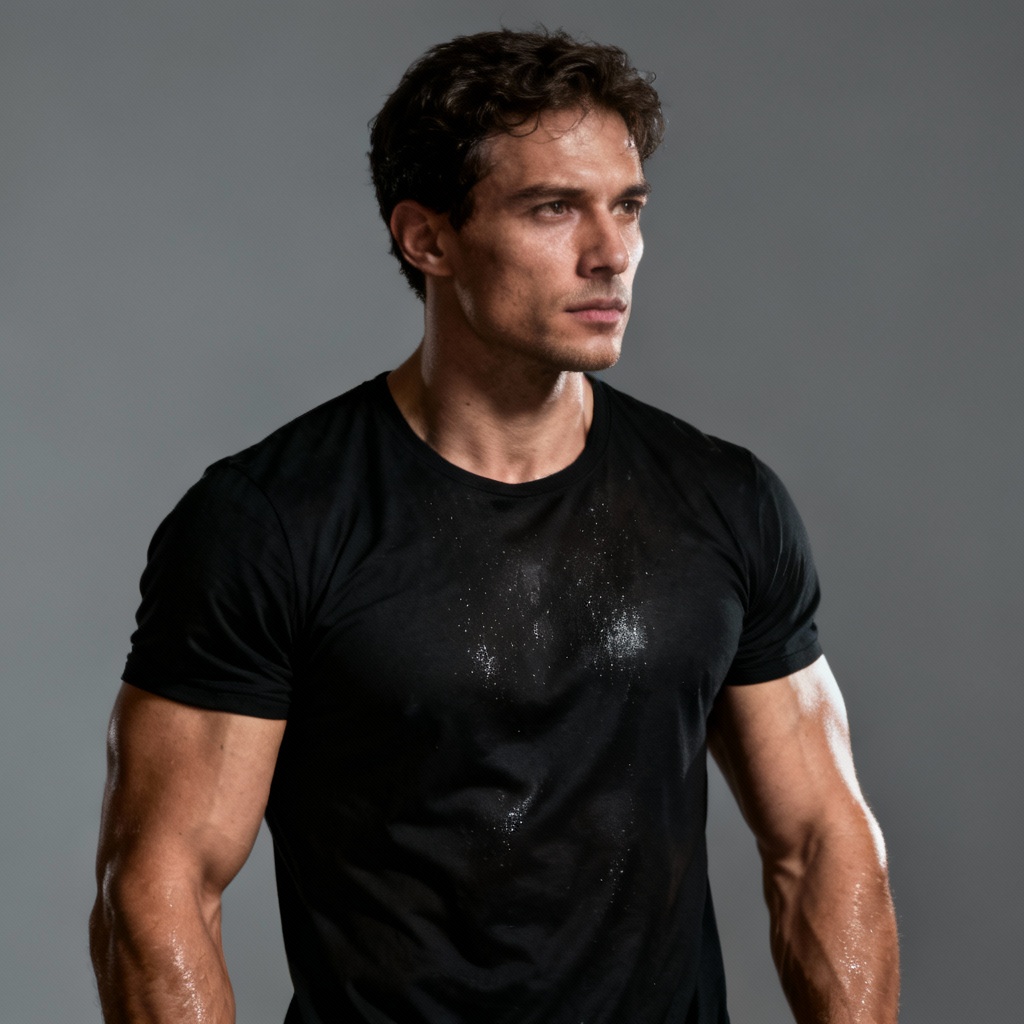 AI athletic studio portrait male figure