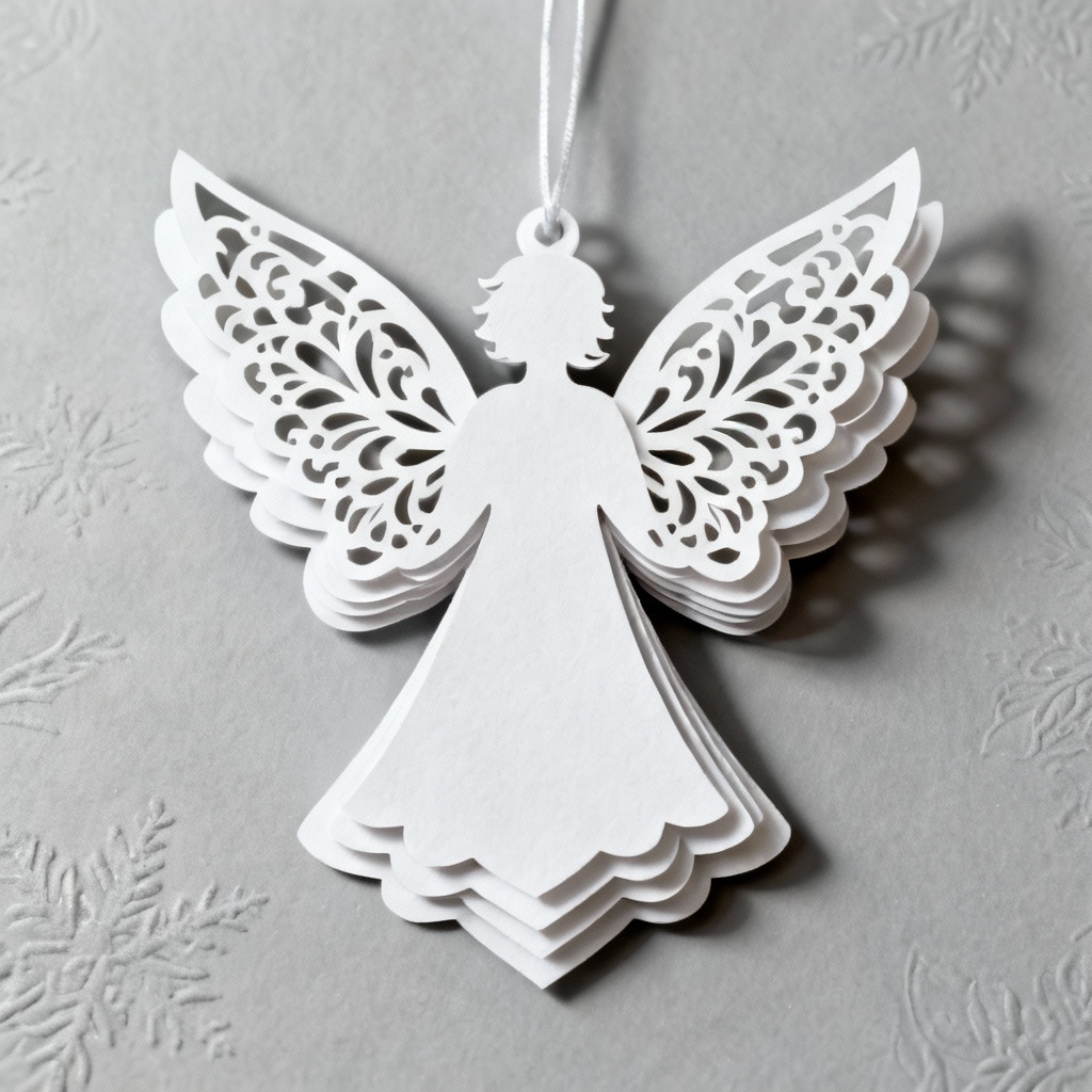 AI Layered Paper Cut Angel Ornament