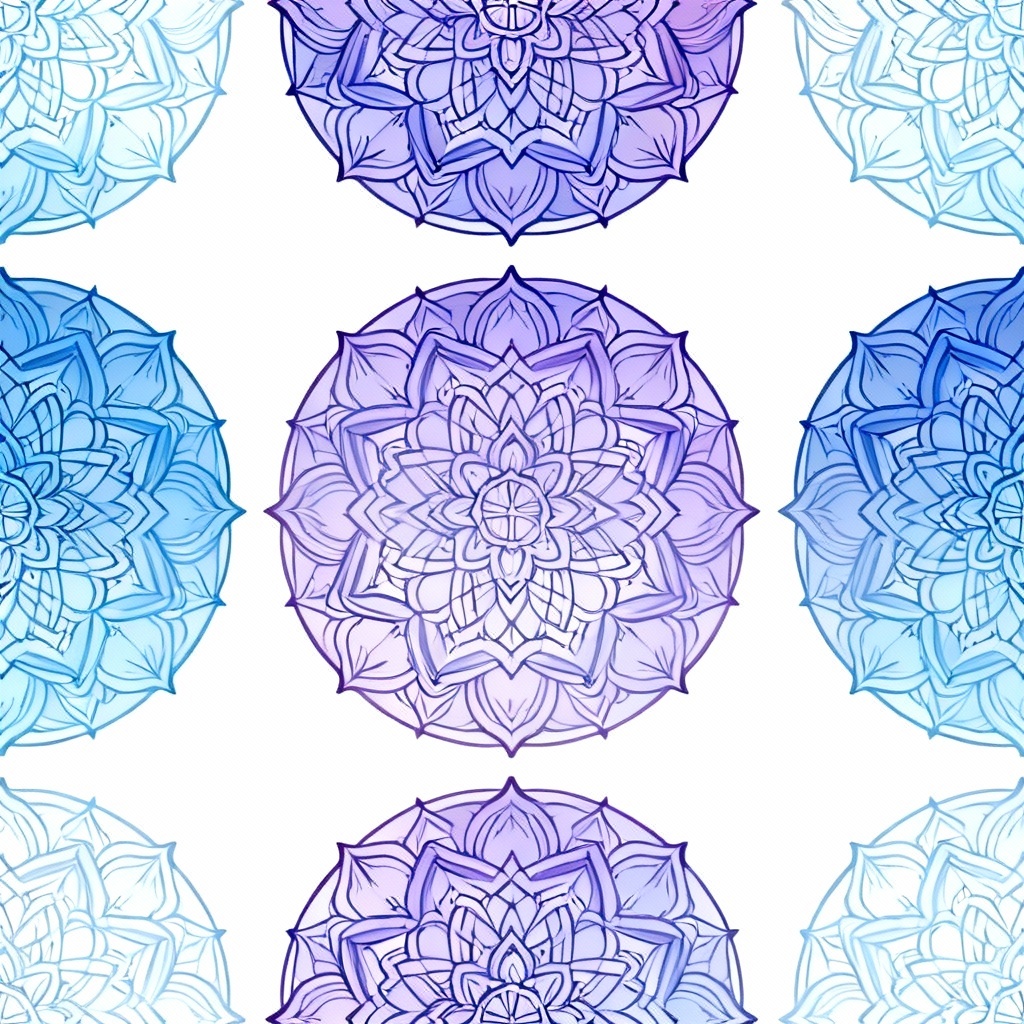 Mandala inspired seamless tiles with gradient colors