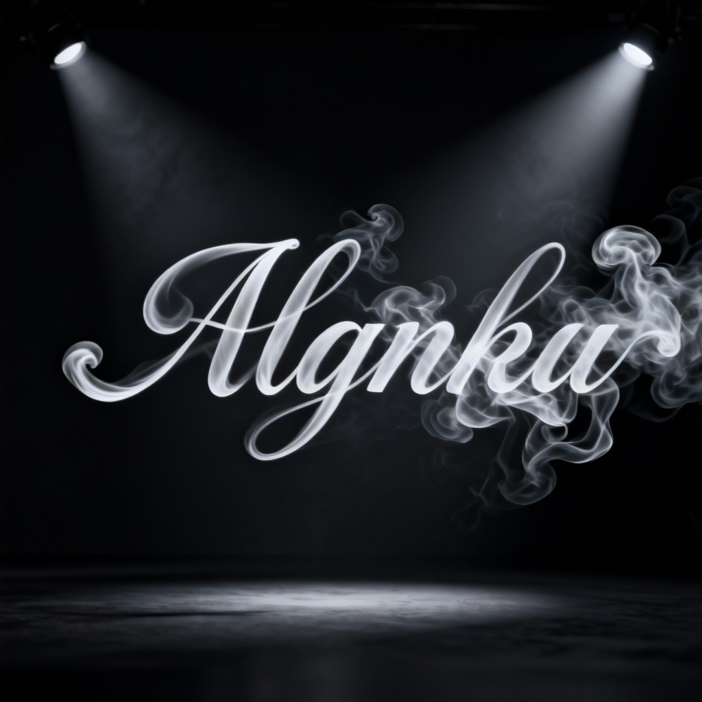 AI smoke typography with elegant swirling letters