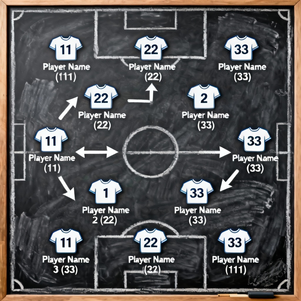 AI soccer lineup and tactics board graphic