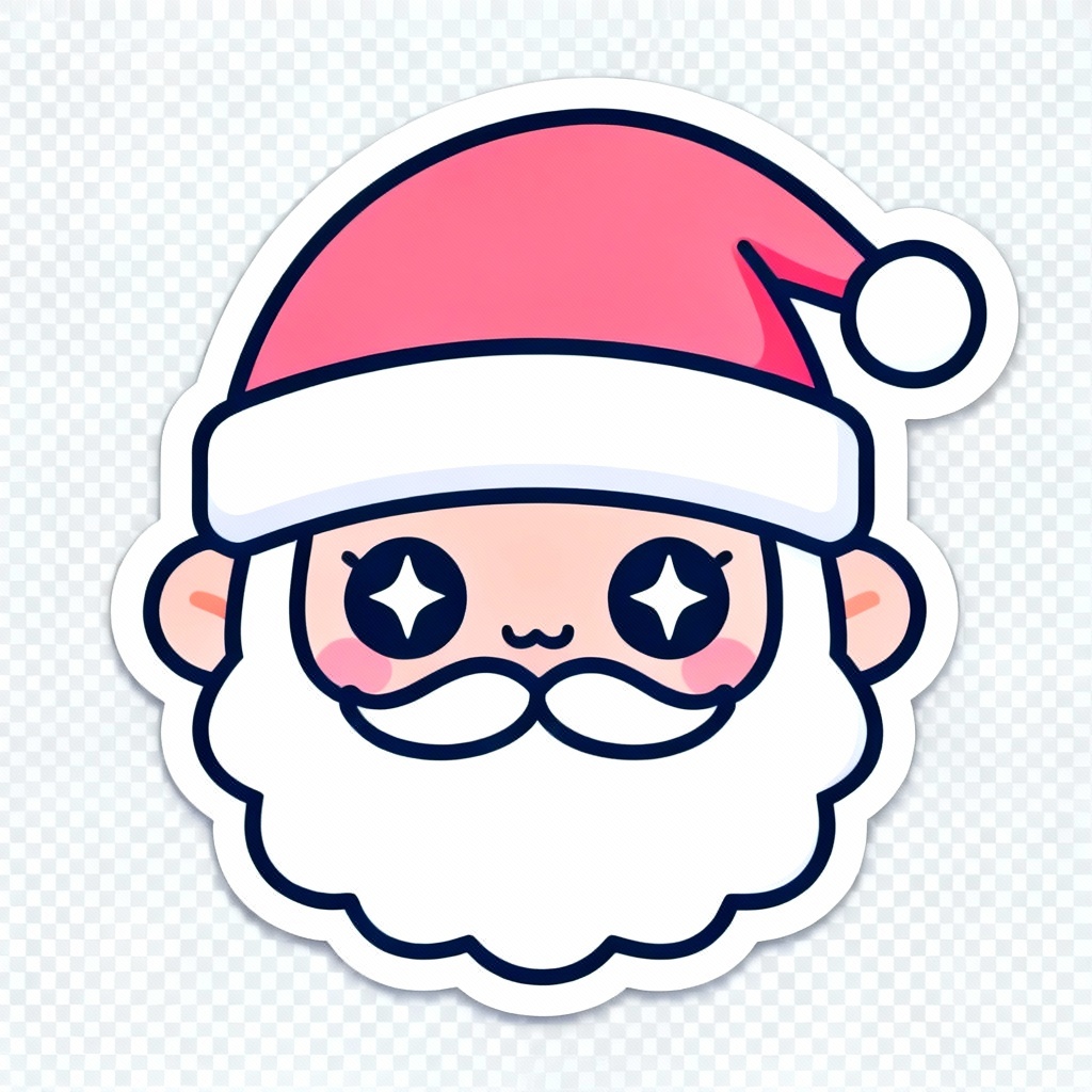 AI kawaii cartoon Santa sticker