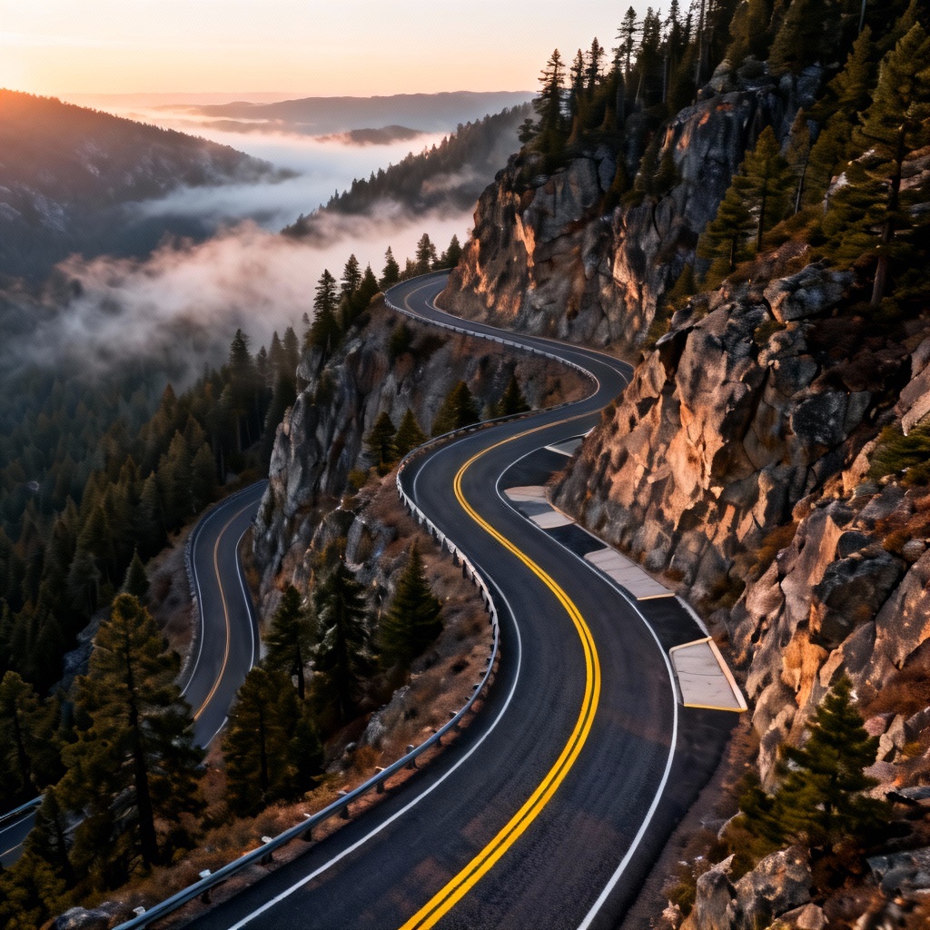 AI road generator mountain pass switchbacks