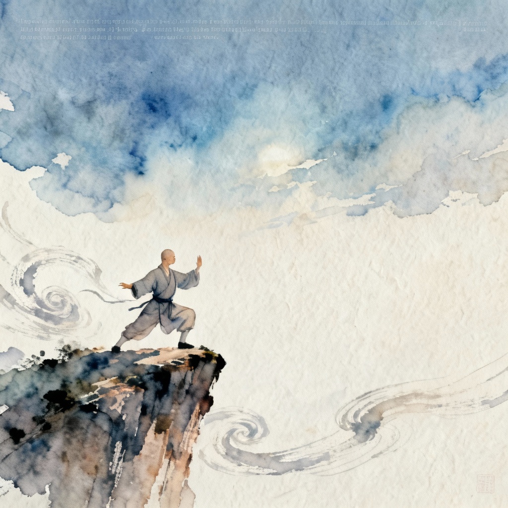 Watercolor elemental monk poster