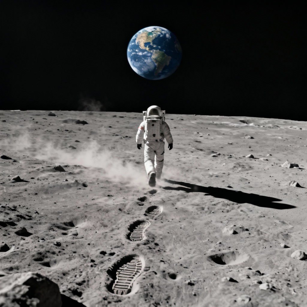 AI Astronaut Moonwalk Panorama