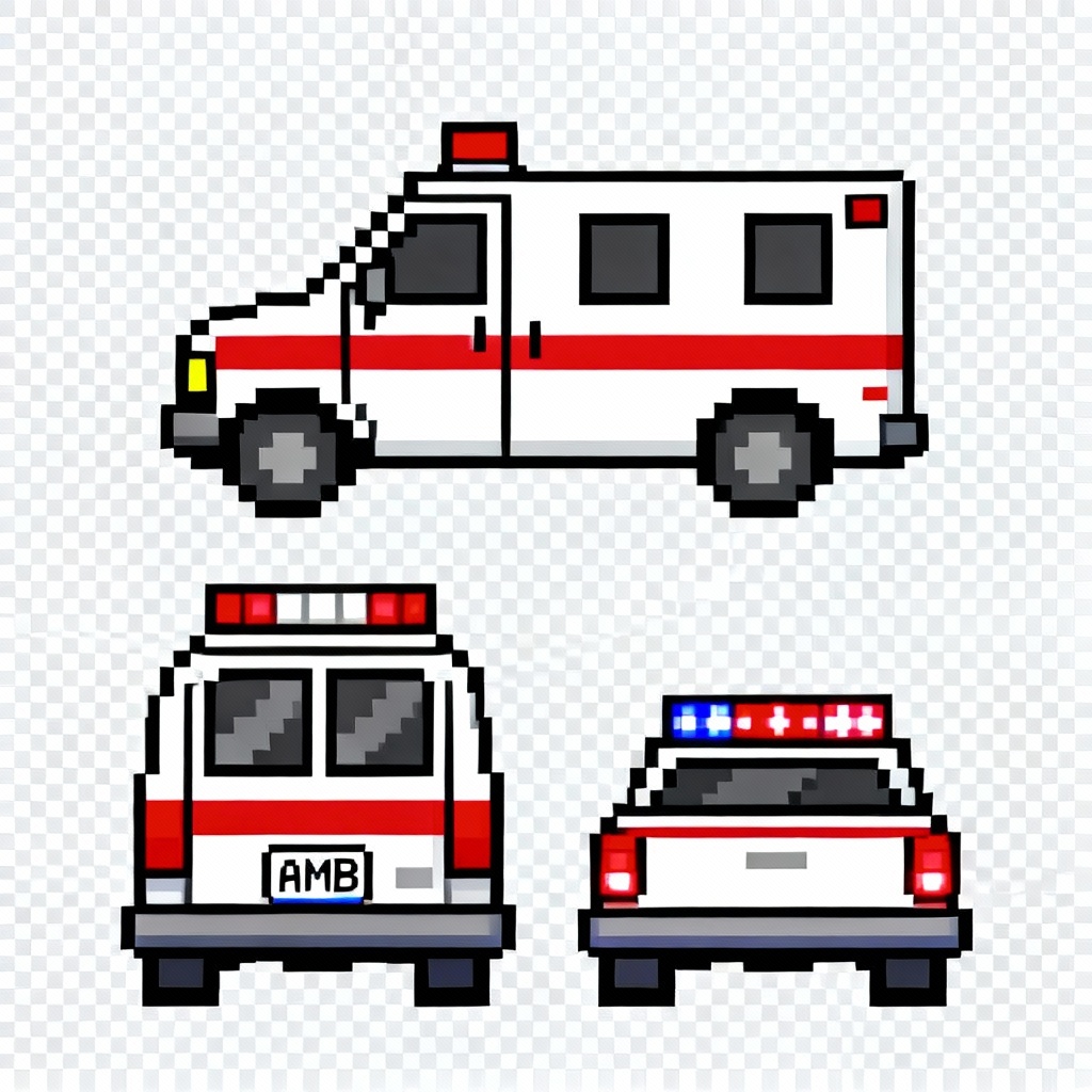 AI Pixel Ambulance Icon Pack