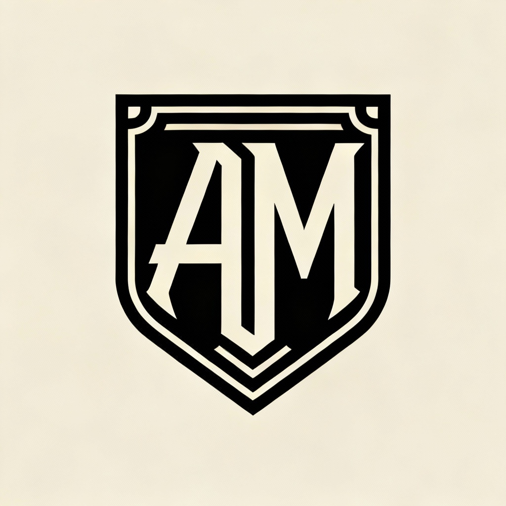 AI minimal monogram shield logo