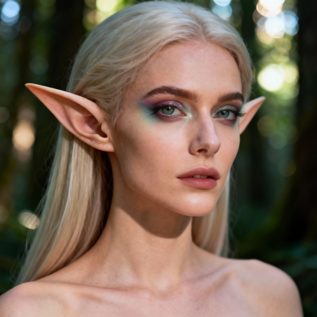 AI Elf Ears portrait with natural lighting