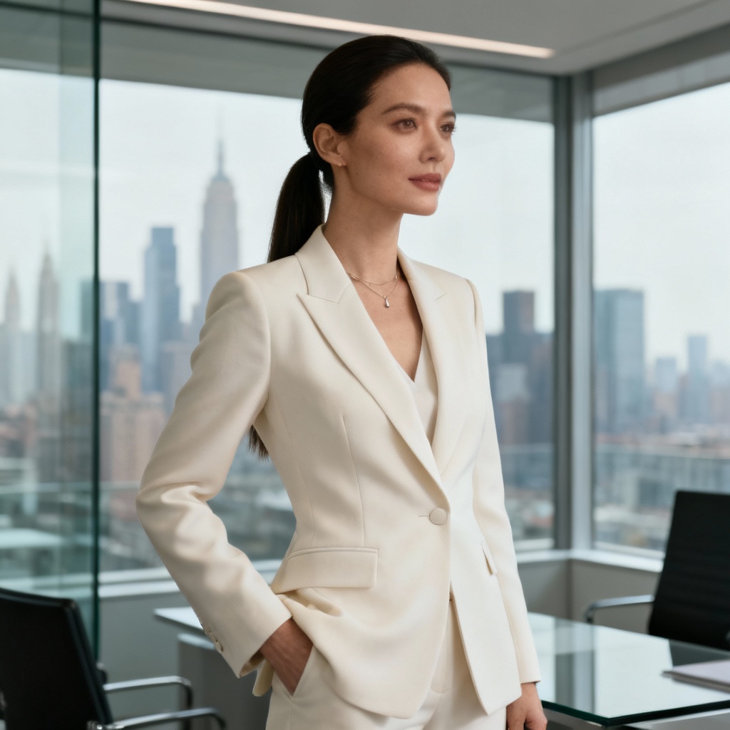 AI modern business elegance woman in tailored suit