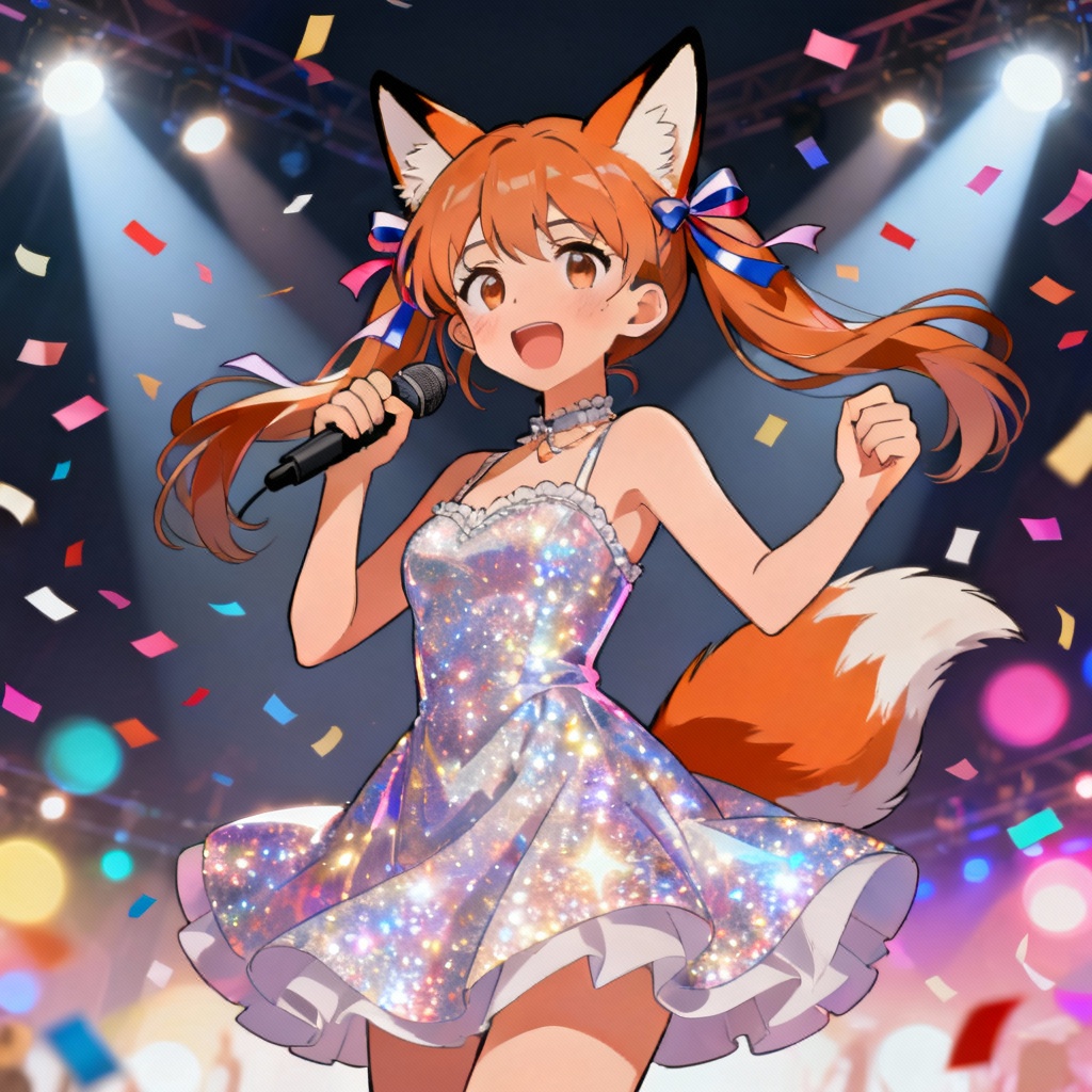 AI idol fox girl on stage