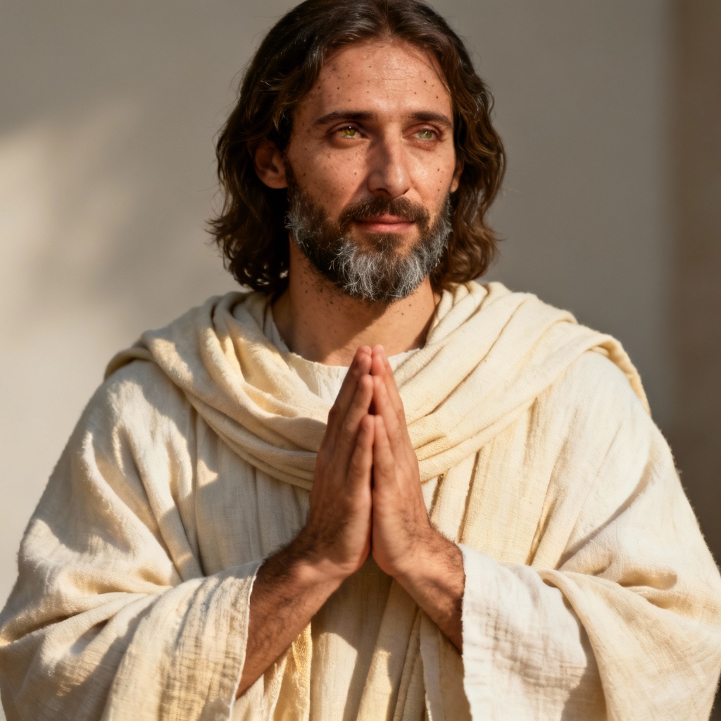 Realistic AI Jesus portrait in natural light