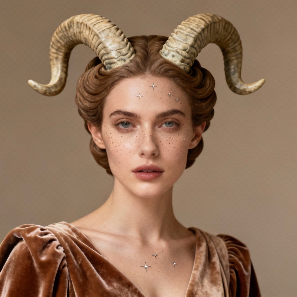 Editorial portrait inspired by Capricorn aesthetics