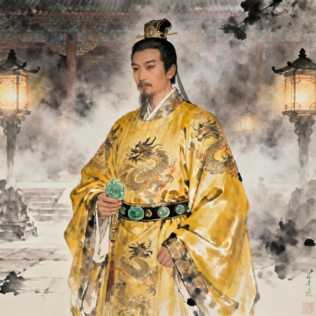 AI Chinese emperor in dragon robes