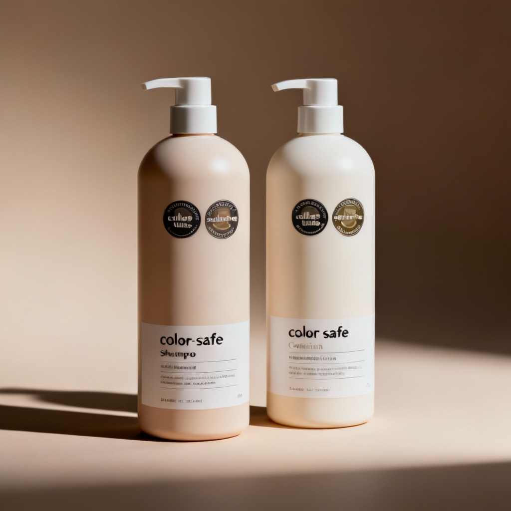 AI shampoo and conditioner product mockup for eCommerce