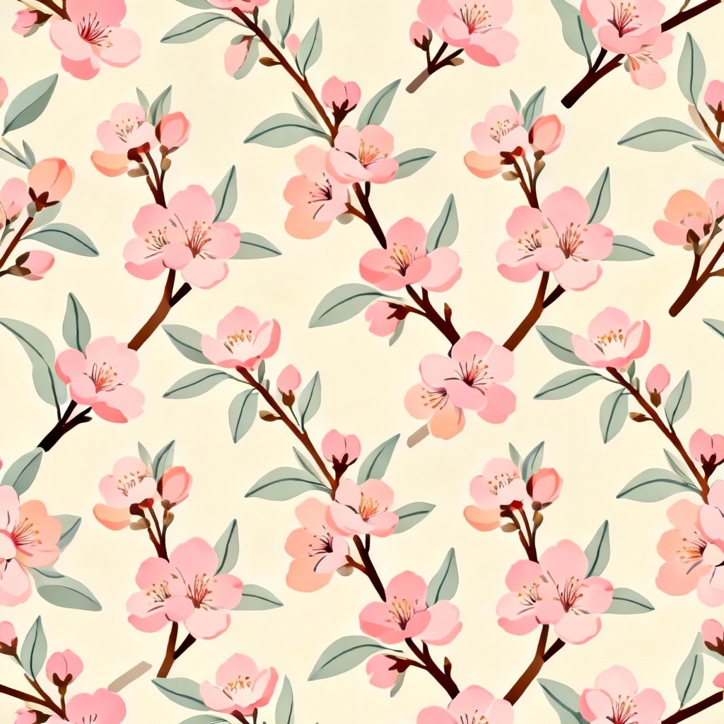 Seamless peach blossom pattern for fabric and wallpaper