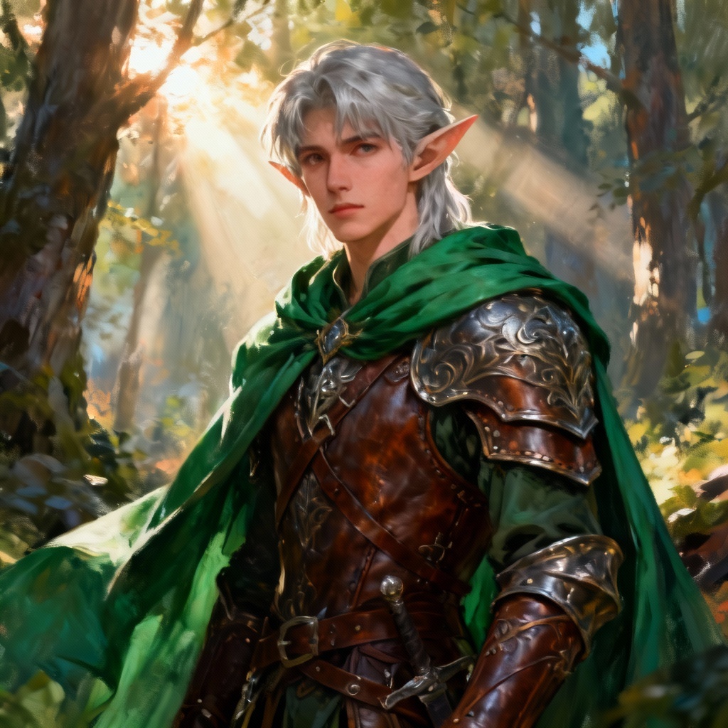 AI fantasy young male elf illustration