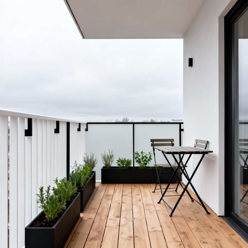 Minimal Scandinavian balcony design