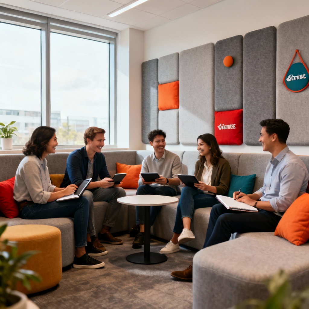 AI casual breakout collaboration in office