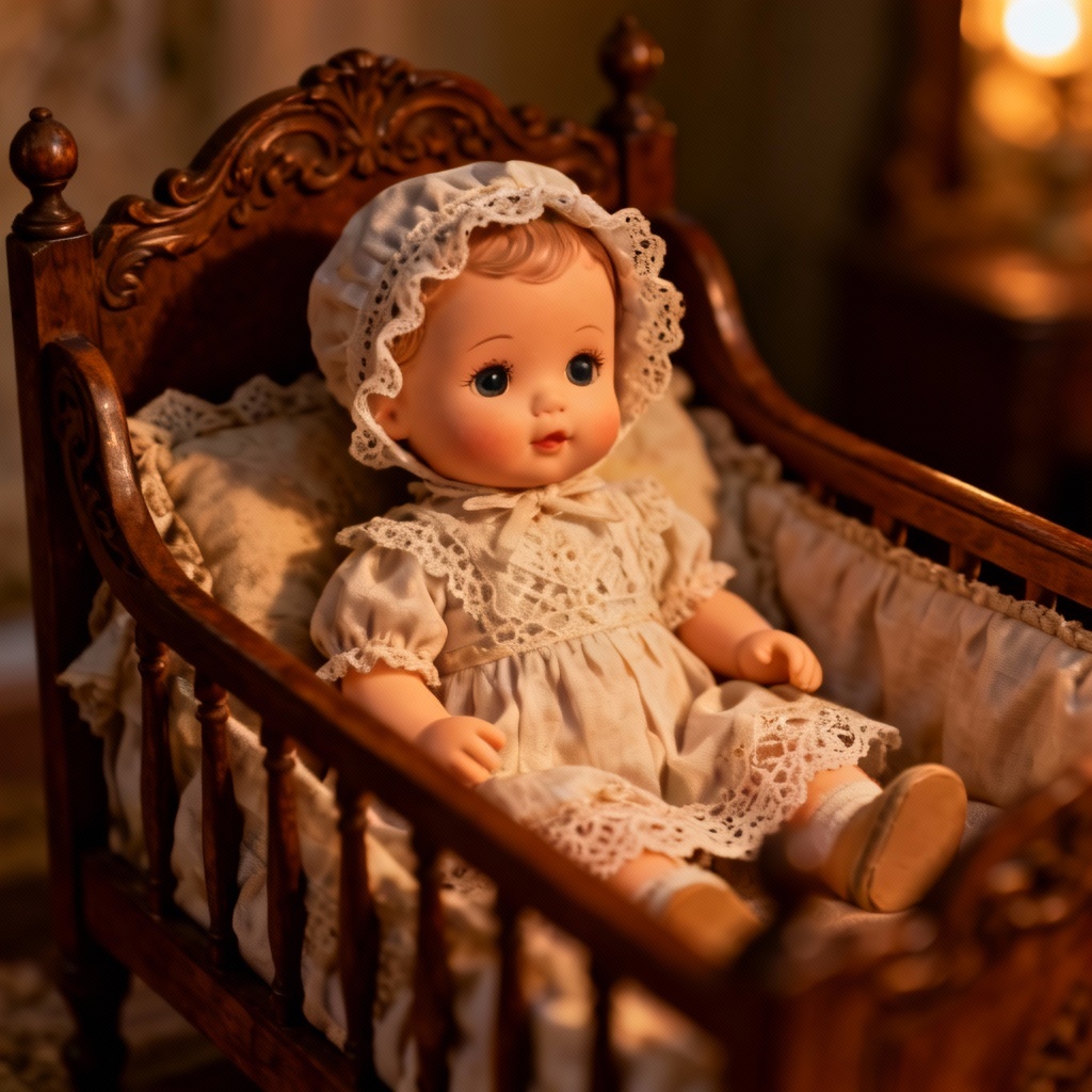 AI vintage porcelain baby doll